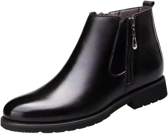 Men's Dress Shoes Low-top Oxford Shoes for Men Round-Toed Plus Velvet Warm Rubber Non-Slip wear-Resistant Comfortable Middle-Aged Elderly Cotton Shoes