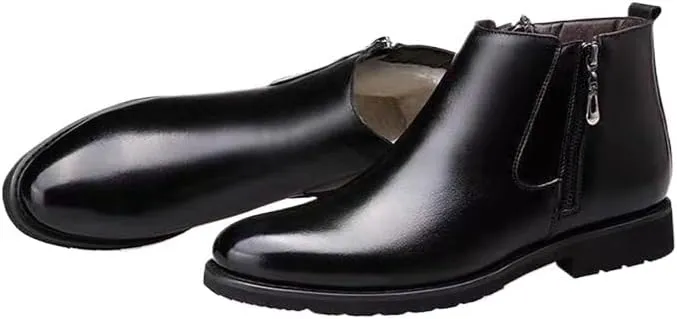 Men's Dress Shoes Low-top Oxford Shoes for Men Round-Toed Plus Velvet Warm Rubber Non-Slip wear-Resistant Comfortable Middle-Aged Elderly Cotton Shoes