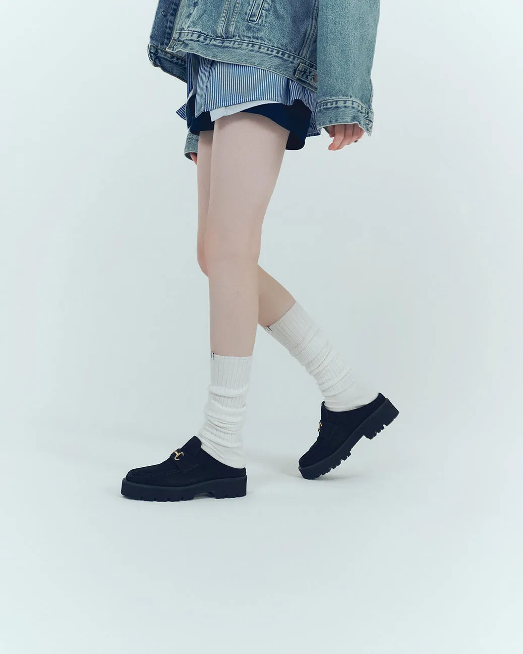 MID BIT MULE BLACK SUEDE