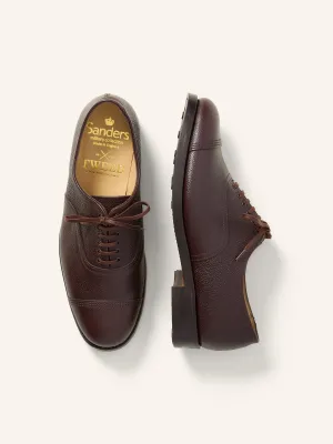 Military Toe Cap Oxford Shoes Chocolate Grain