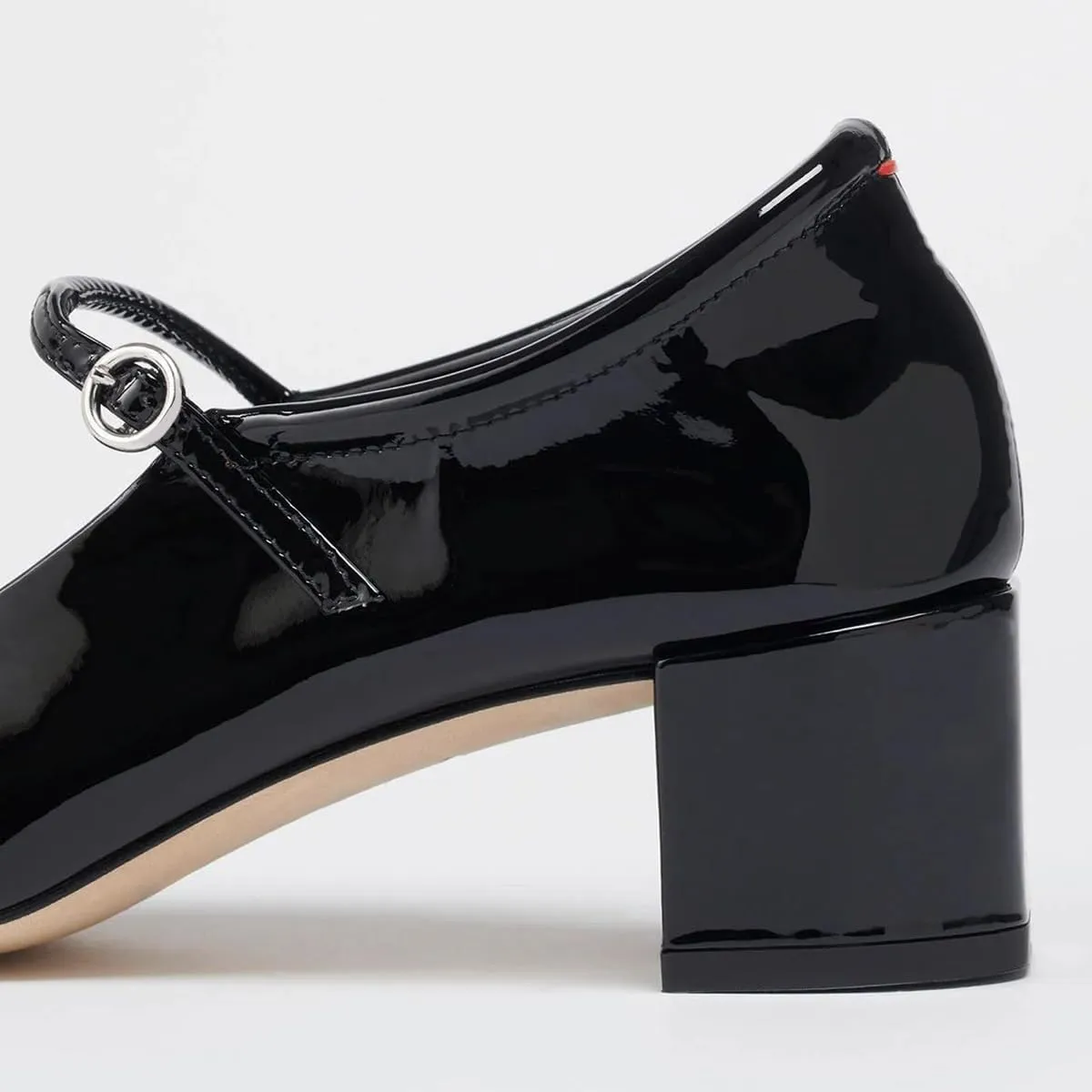 miss left Women Trendy Single Strap Buckle Square Toe Mary Janes Block Low Heel Comfy Daily Dress Pumps Size 4-16 US