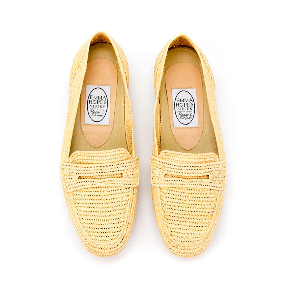 Mocassin Raffia Loafer-Natural