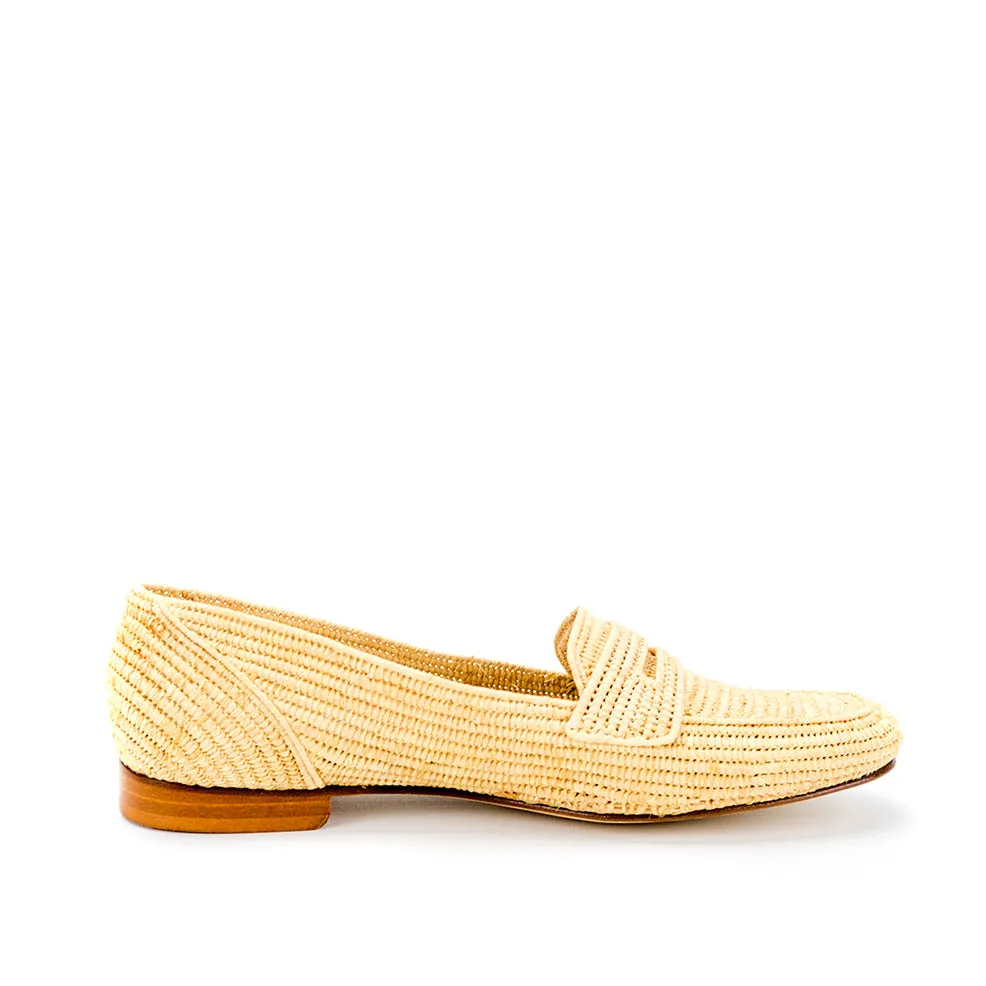 Mocassin Raffia Loafer-Natural