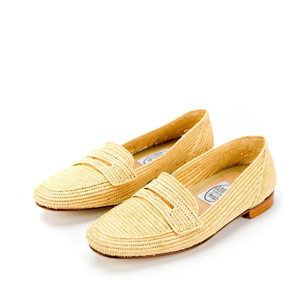 Mocassin Raffia Loafer-Natural