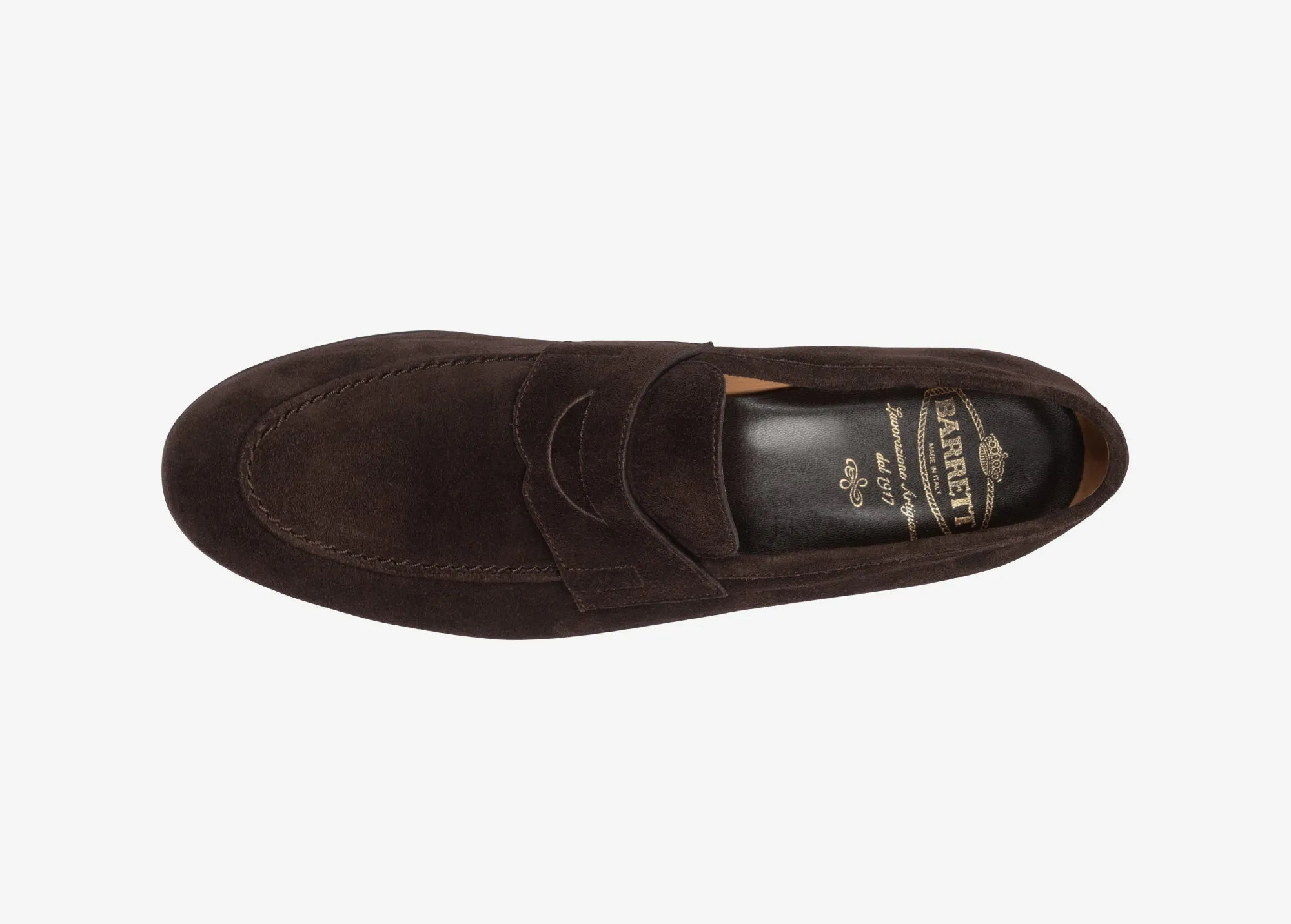 Mocassino morbido in suede testa di moro