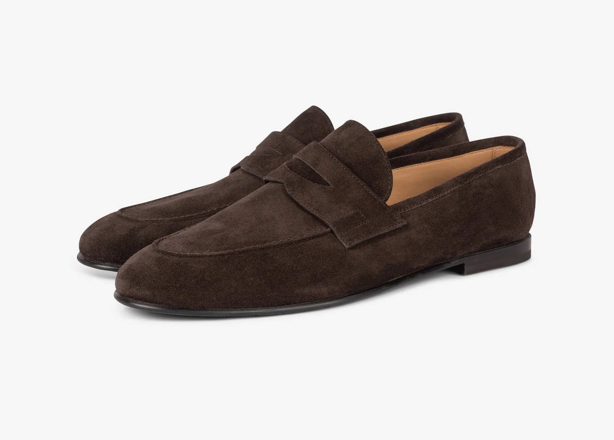 Mocassino morbido in suede testa di moro