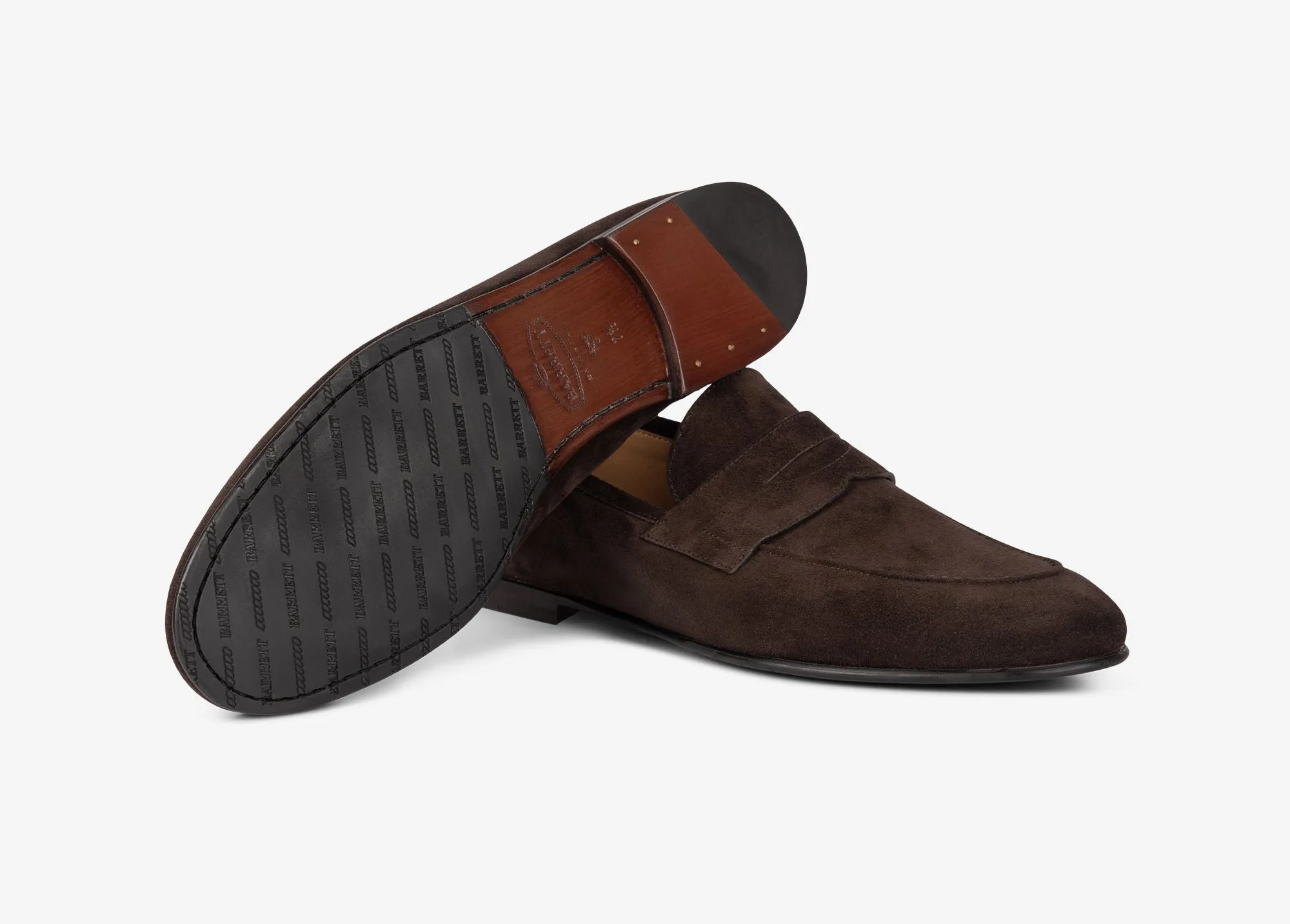 Mocassino morbido in suede testa di moro