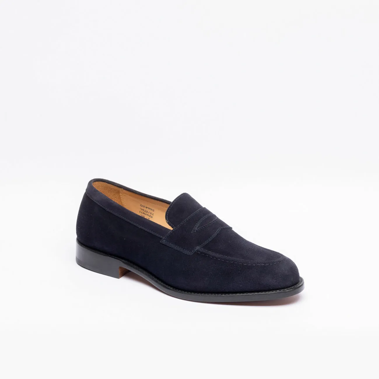 Mocassino penny Tricker's Havard in camoscio blu