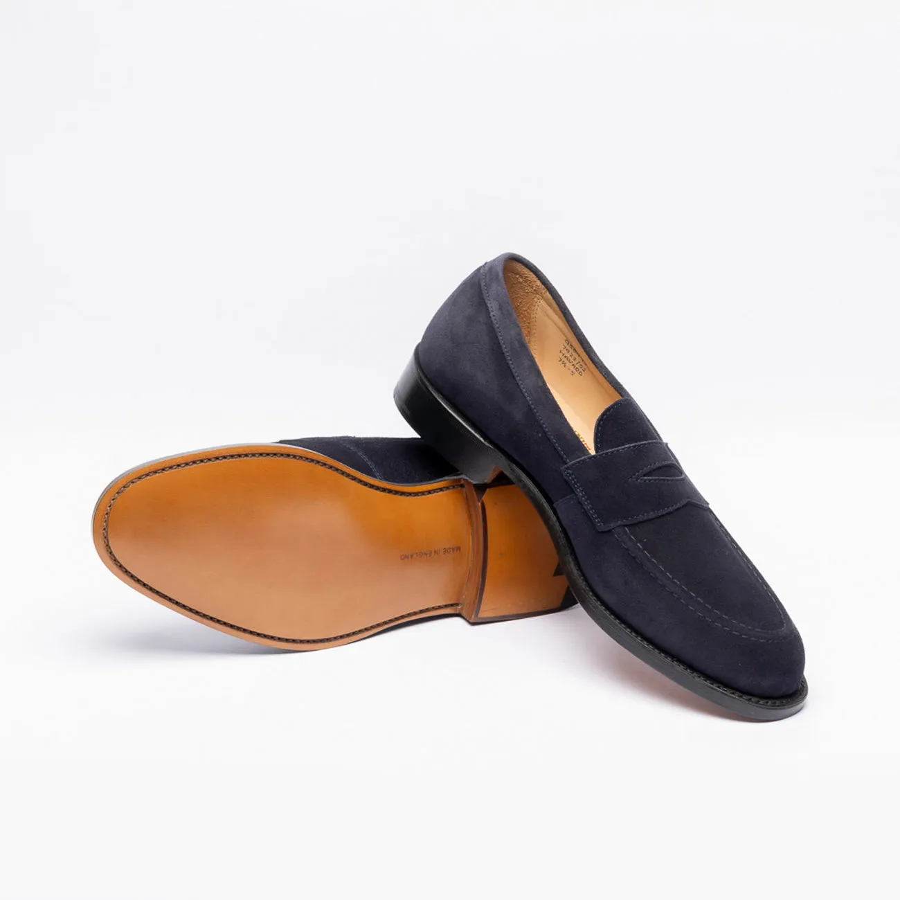 Mocassino penny Tricker's Havard in camoscio blu