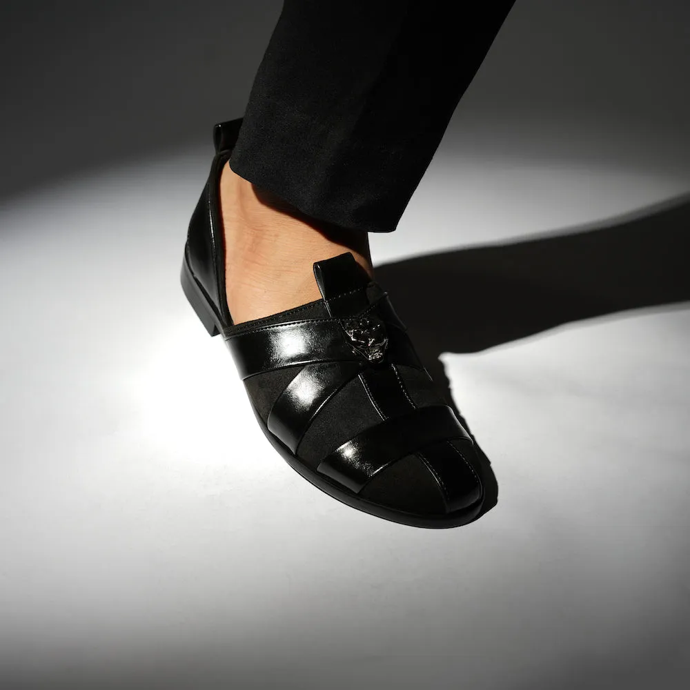 Monkstory Criss Cross Slip-On Sandal - Black