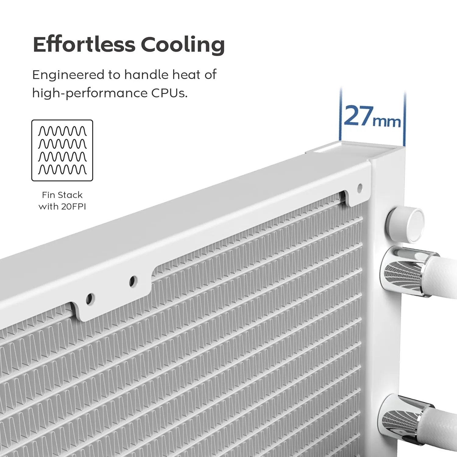 MONTECH HyperFlow Silent 360 White – Ultra-Quiet AIO Liquid CPU Cooler, 3100RPM Pump, Triple Silent Fans, High-Efficiency Radiator for Superior Heat Dissipation, Intel & AMD Compatible, ARGB-Free