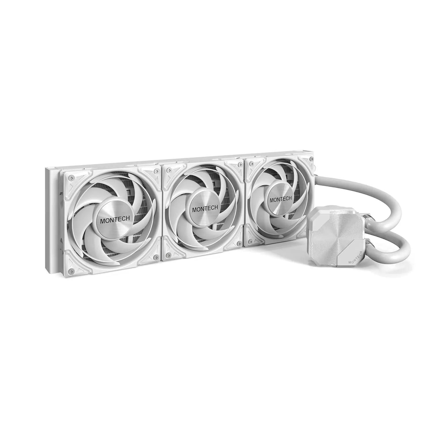 MONTECH HyperFlow Silent 360 White – Ultra-Quiet AIO Liquid CPU Cooler, 3100RPM Pump, Triple Silent Fans, High-Efficiency Radiator for Superior Heat Dissipation, Intel & AMD Compatible, ARGB-Free
