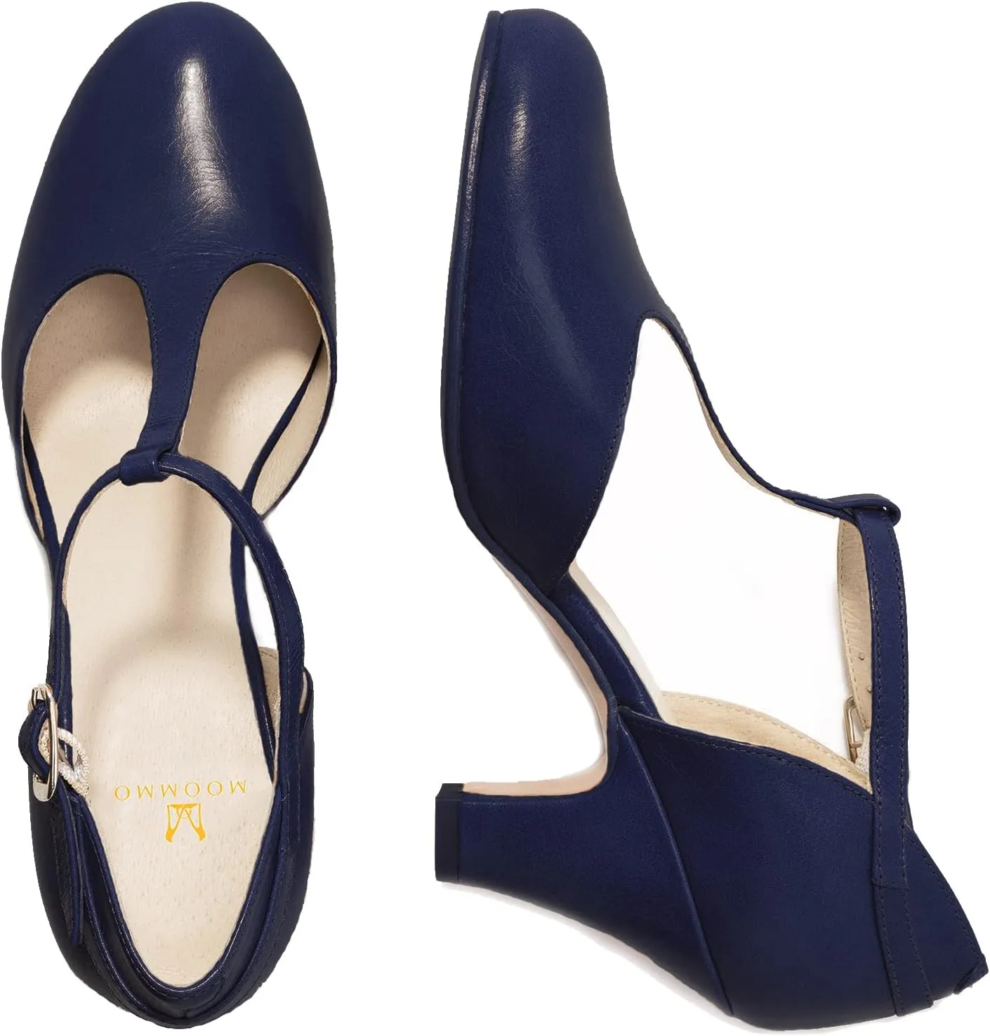 MOOMMO Women Elegant Kitten Heel Mary Jane Pumps Shoes Ankle T-Strap Round Closed Toe Cut-Out Dress Sandals Shoe Chunky Block Heels D-Orsay Suede Work Pump Fall fashion Office Wedding Spring 4-13 M US
