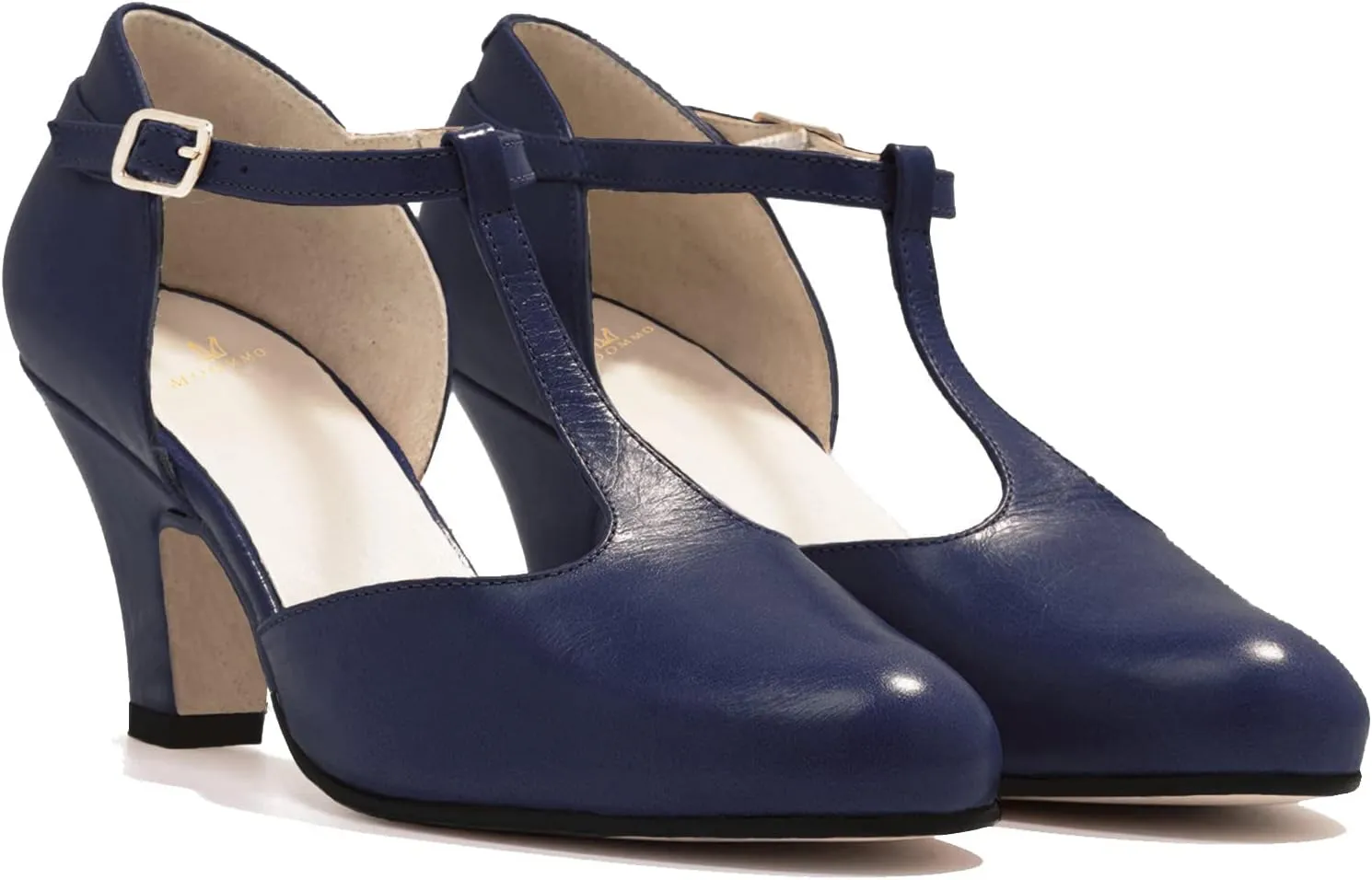 MOOMMO Women Elegant Kitten Heel Mary Jane Pumps Shoes Ankle T-Strap Round Closed Toe Cut-Out Dress Sandals Shoe Chunky Block Heels D-Orsay Suede Work Pump Fall fashion Office Wedding Spring 4-13 M US