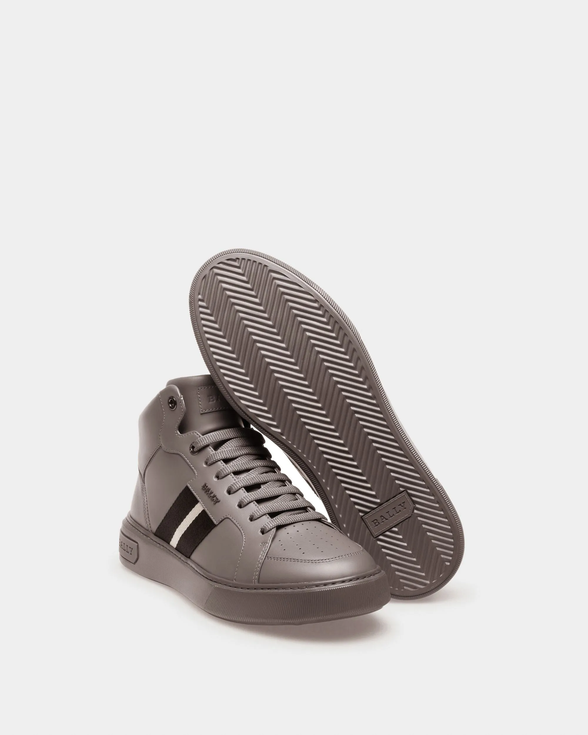 Myles Leather Sneakers In Grey