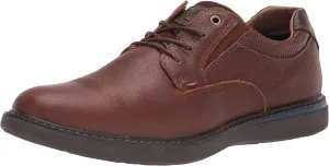 Nunn Bush Men's BAYRIDGE Plain Toe Lightweight Leather LACE-UP Oxford, Brown, 9.5 Wide