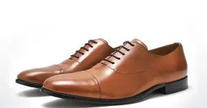 NUTS OXFORD Hot bargain PAIR COGNAC MENS - OXFORD Augmented reality KINGS OF SHOE PURE DRESS LEATHER SHOES