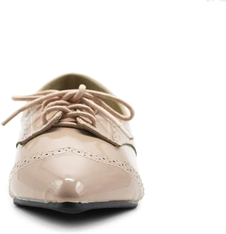 Ollio Womens Ballets Shoes Flats Pointed Toe Oxford 1M1818
