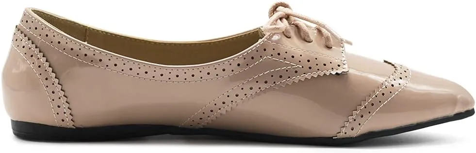 Ollio Womens Ballets Shoes Flats Pointed Toe Oxford 1M1818