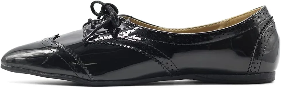 Ollio Womens Ballets Shoes Flats Pointed Toe Oxford 1M1818