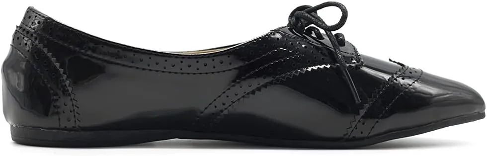 Ollio Womens Ballets Shoes Flats Pointed Toe Oxford 1M1818