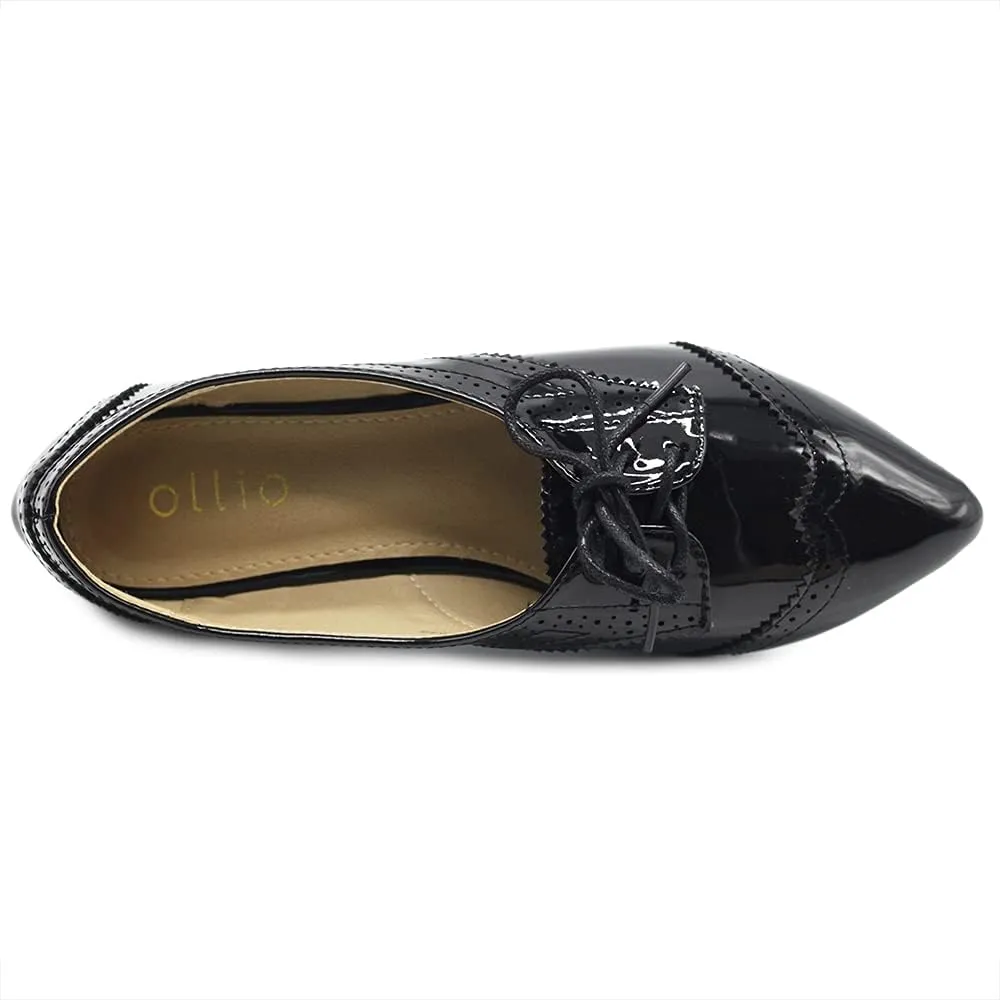 Ollio Womens Ballets Shoes Flats Pointed Toe Oxford 1M1818