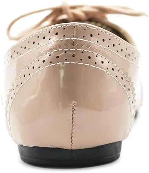 Ollio Womens Ballets Shoes Flats Pointed Toe Oxford 1M1818