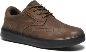 OrthoComfoot Men's Orthopedic Leather Dress Walking Shoes: Comfortable Plantar Fasciitis Oxford with Arch Support, Flat Feet Casual Business Work Shoes for Foot and Heel Pain Relief