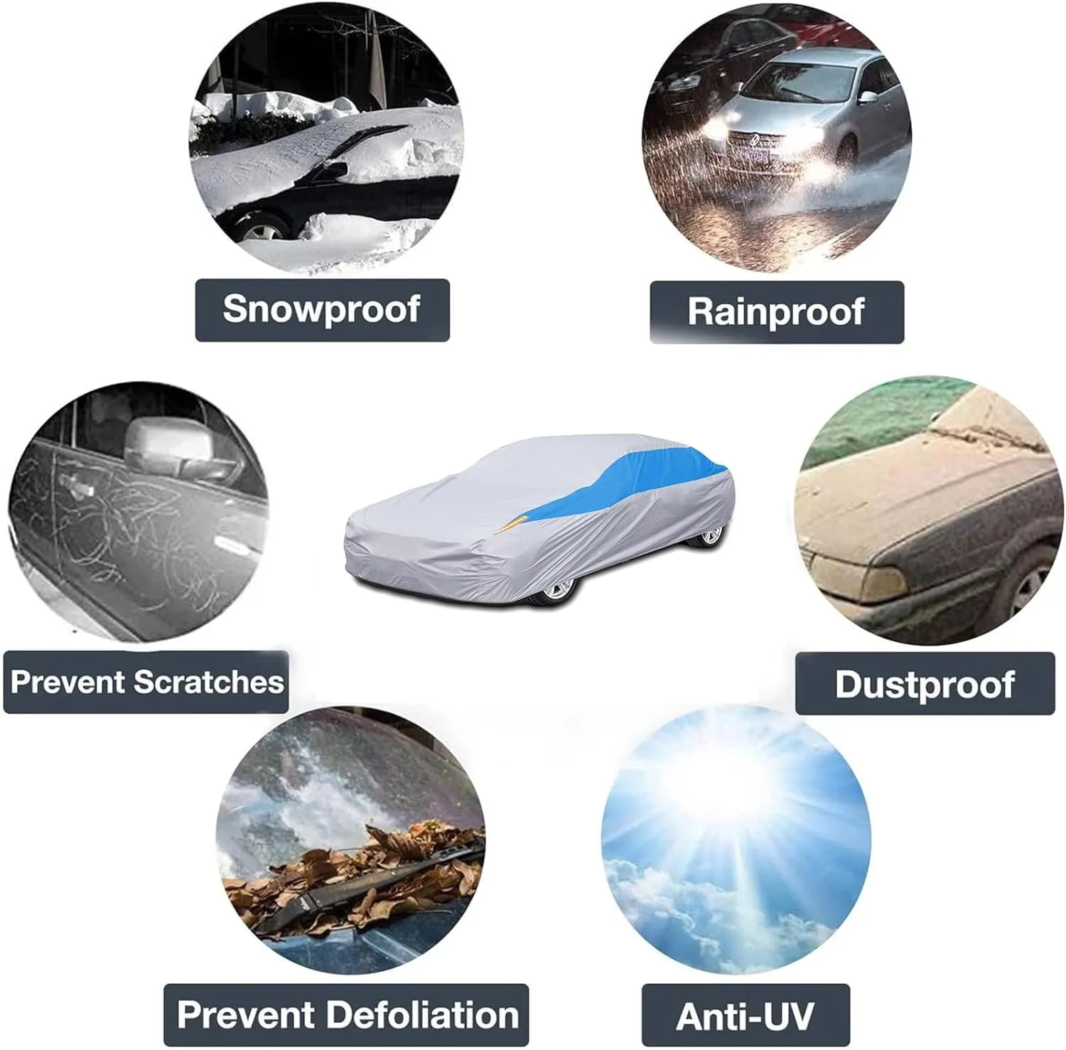 Outdoor Car Cover Compatible with Daewoo Nexia Saloon 1995-1997 Waterproof All Weather Breathable Large Car Cover,with Zipper,Custom Full Car Covers,Suitable for All Seasons(07)