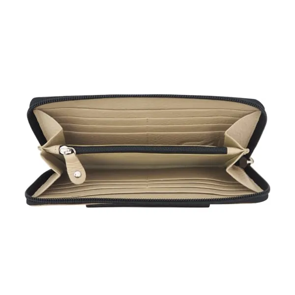 Oxford Contrast Wallet | Beige/Black