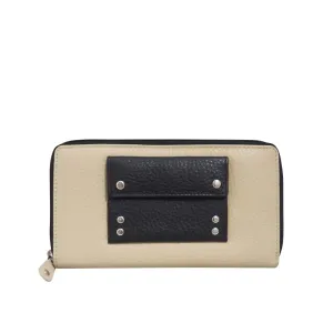 Oxford Contrast Wallet | Beige/Black