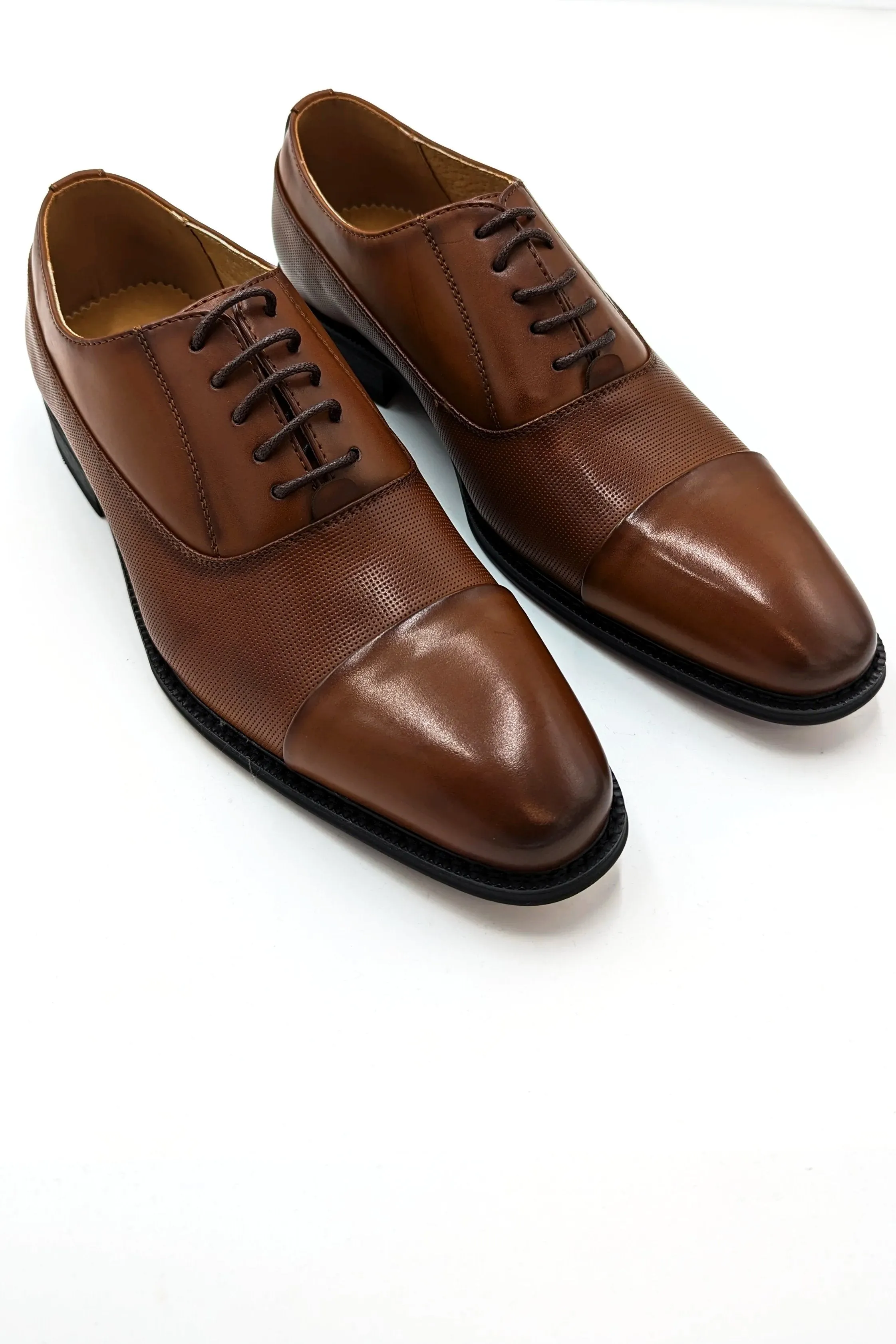 Oxford Toe Cap Tan Tie Shoe