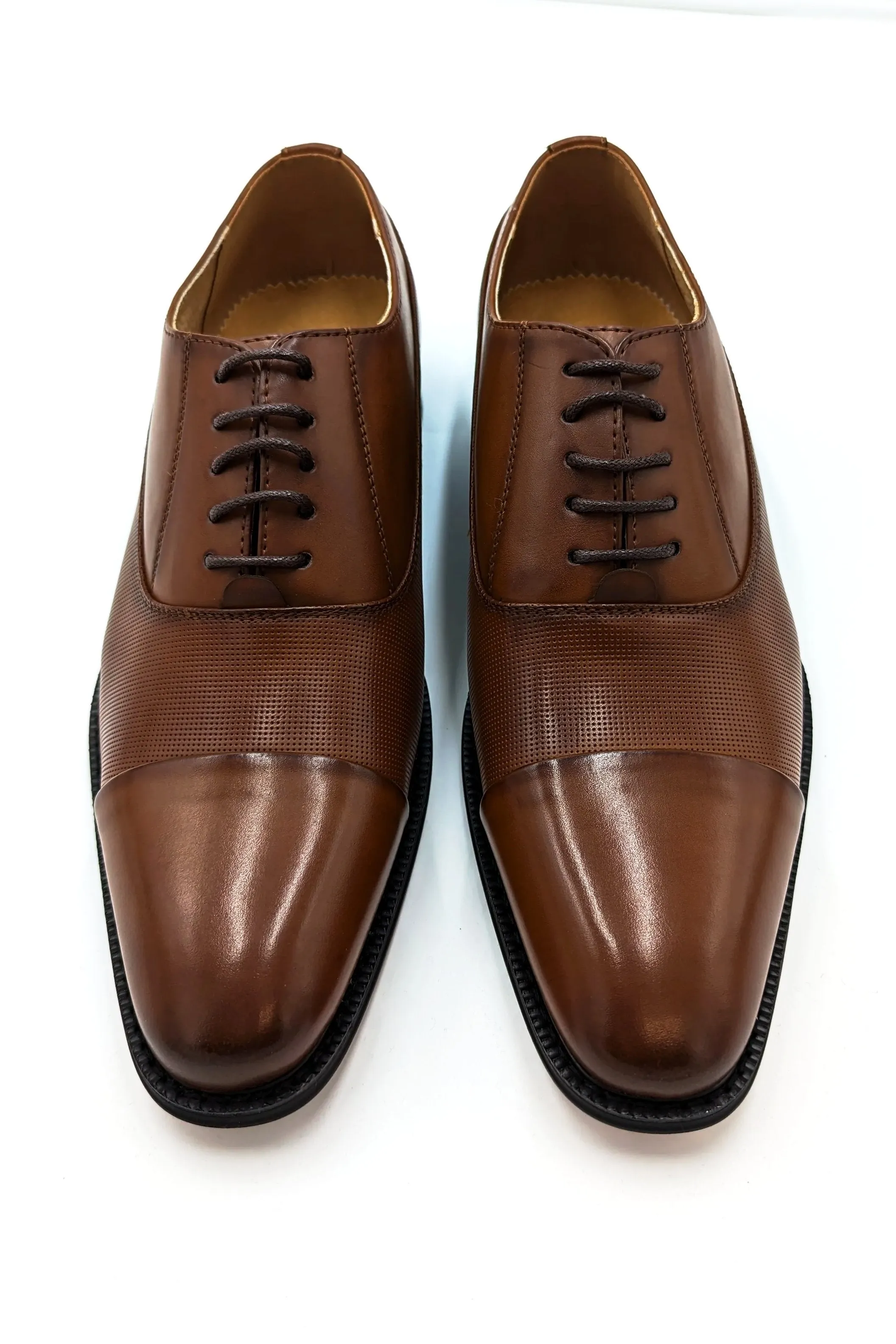 Oxford Toe Cap Tan Tie Shoe