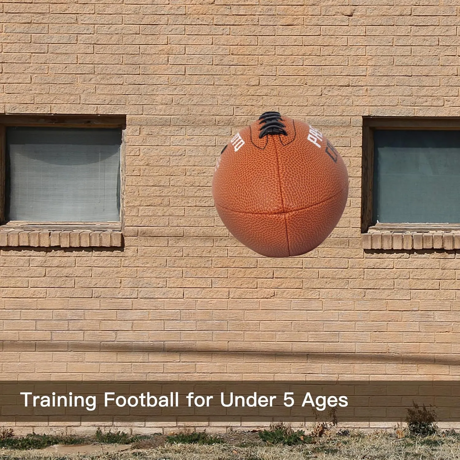 PassCatch Training Football, Peewee Size(Ages 3-9) Kids/Youth (Ages 7-13) Official Size(Ages 13 ), Fatherless Bounce Back Leather Football Improving Enhance Solo Passing Catching Skills(Deflated)