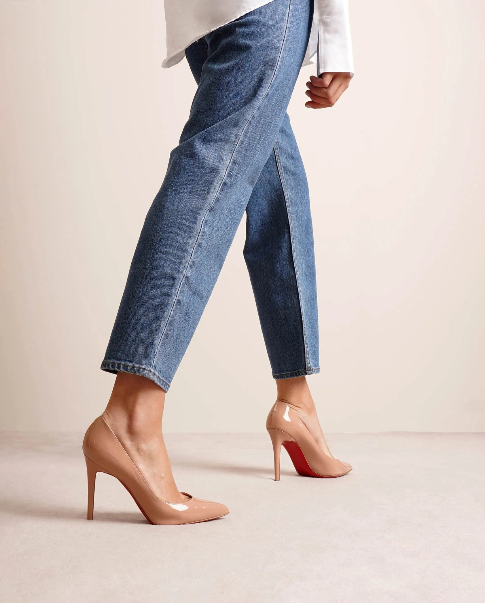 Pigalle 100 patent beige pump