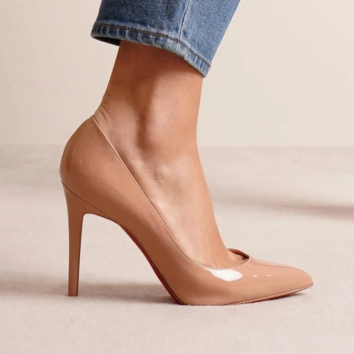 Pigalle 100 patent beige pump