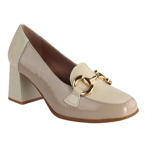 Pitillos Ladies Block Heeled Loafers - 5794 - Stone