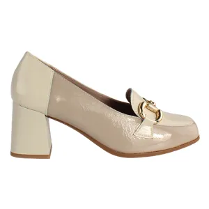 Pitillos Ladies Block Heeled Loafers - 5794 - Stone