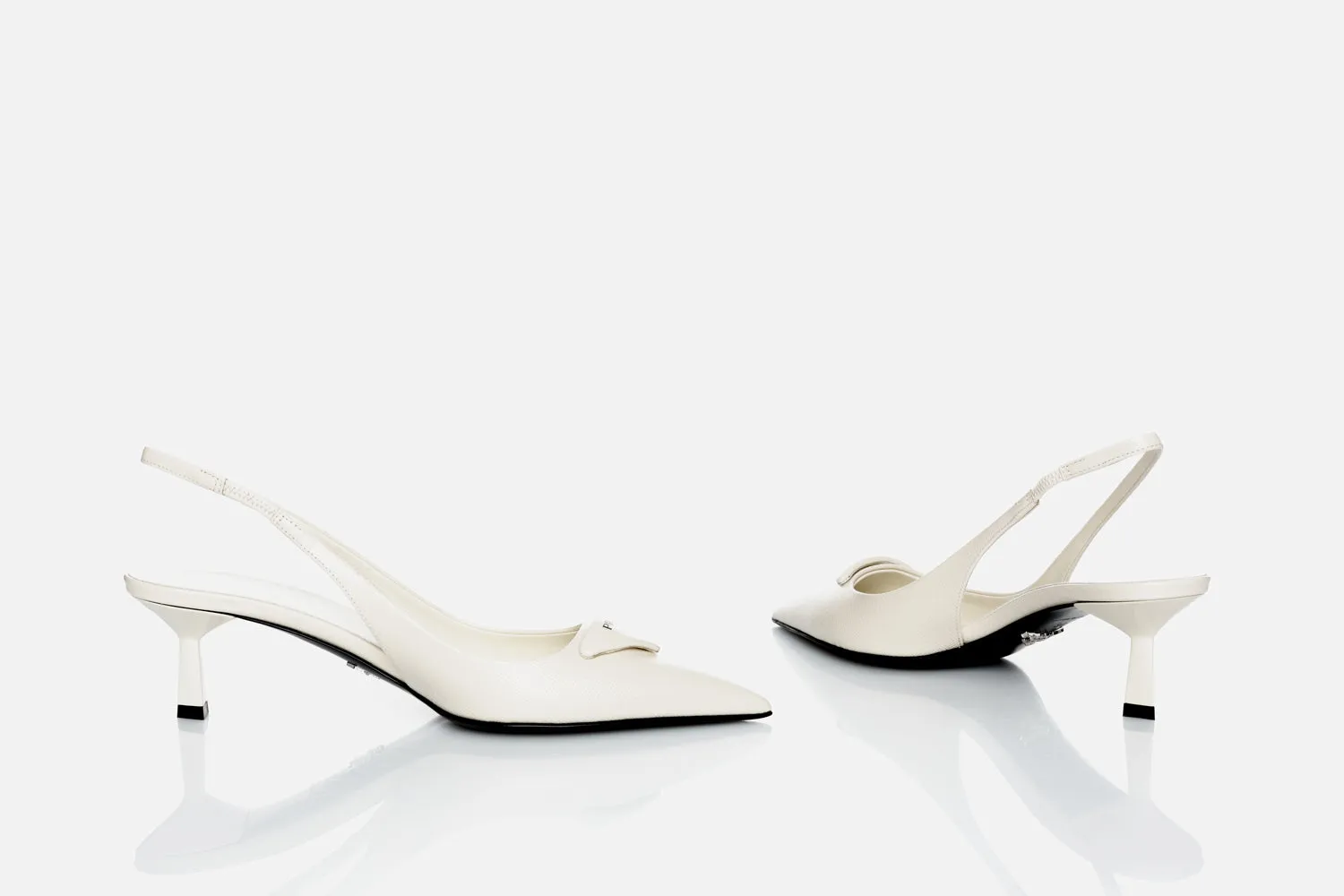 Prada Saffiano Patent Leather Slingback Pumps