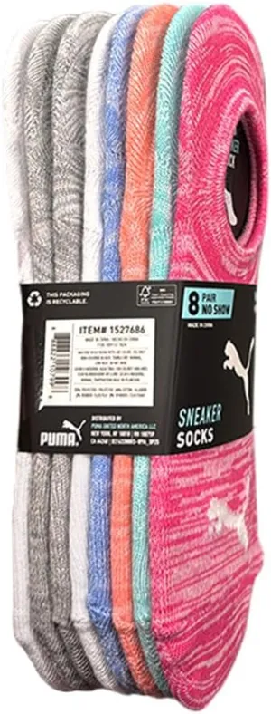 PUMA Ladies Sneaker Liner, 8-pair (Multi)