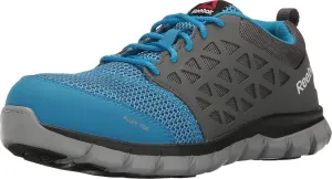 Reebok Work Women's RB044 Sublite Cushion Athletic Work Shoe Blue and Grey Alloy Toe Safety