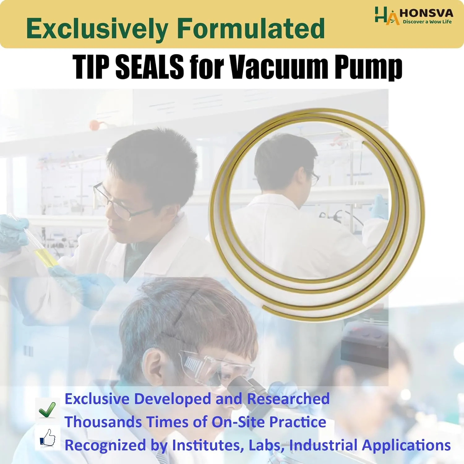 Replacement Tip Seal for Agilent IDP-15 Dry Scroll Pumps, Alternative tip Seal Replacement for Industrial & Lab Vacuum Pump Maintaining, Substitute for Dry Scroll Pump Repair, 1 Set (2pcs) Yellow