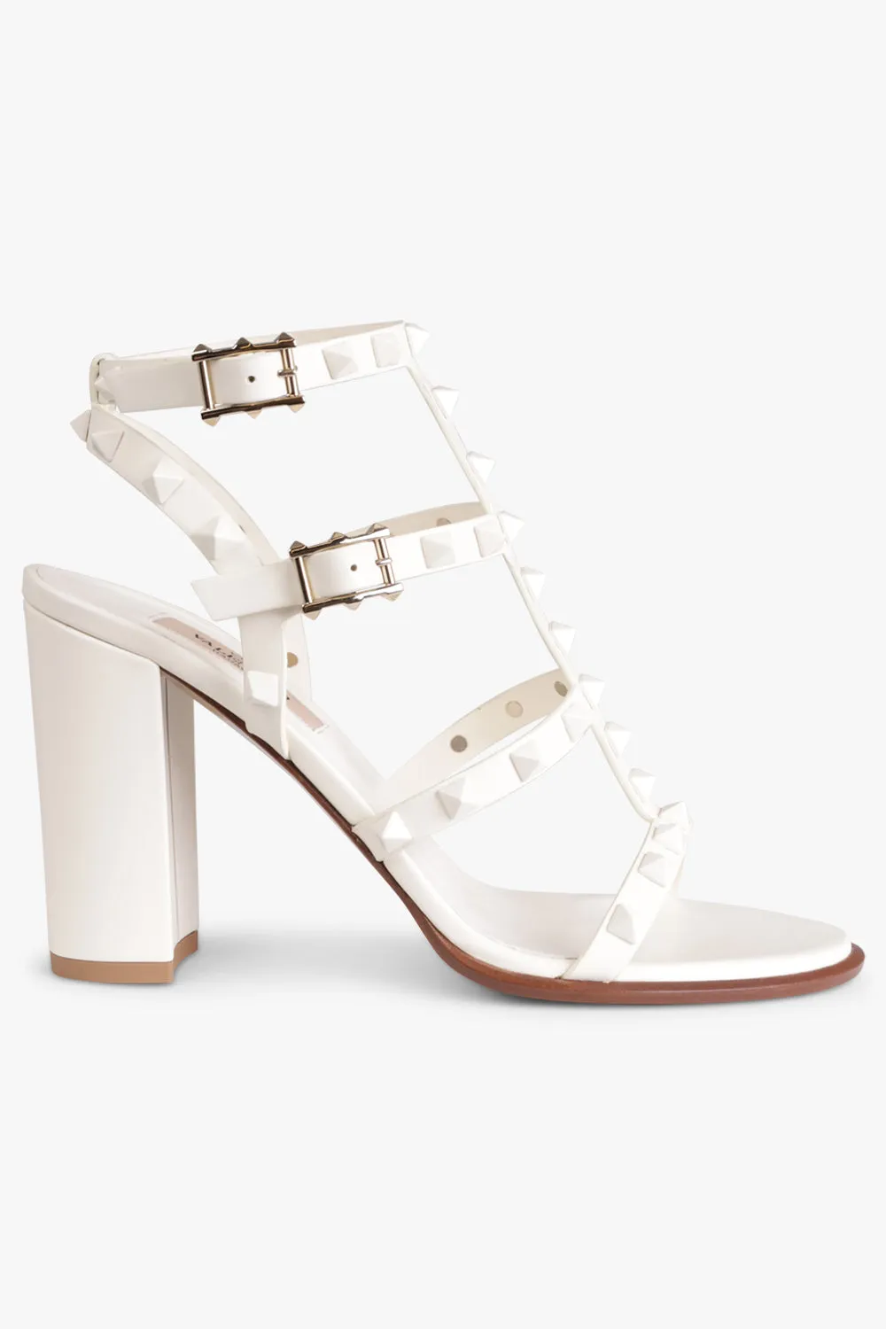Rockstud Four Strap Sandal 90Mm | Ivory