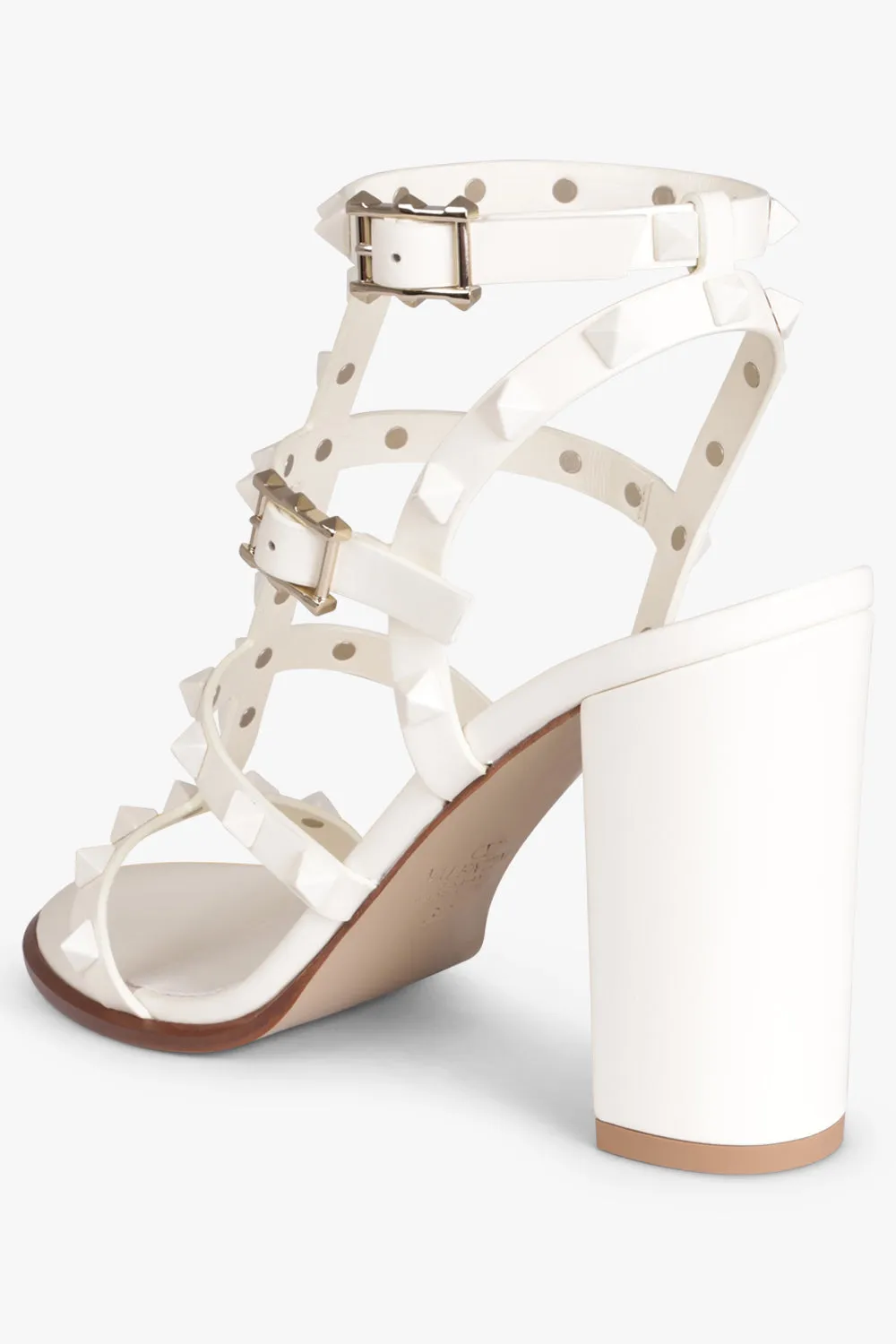 Rockstud Four Strap Sandal 90Mm | Ivory