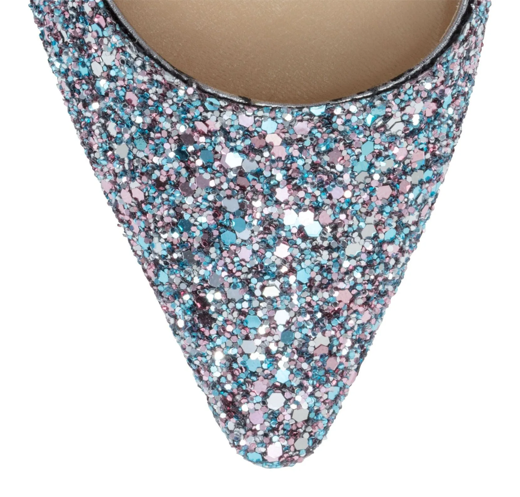 Romy 100 Light Blue Glitter Pumps