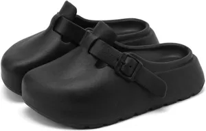 SALIGNA Women's Platform Clogs Adjustable Buckle Non Slip Sandals Slip On Clog Slippers Garden Shoes Outdoor Beach Shoes