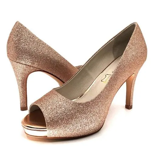 Scarletto's Gigi Peeptoe Mid Heel Pump