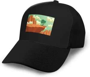 Scenic View of a Cliff in The Desert Baseball Cap for Men Women Baseball Hat Outdoor Casual Breathable Caps Adjustable Trucker Hat Dad Hats