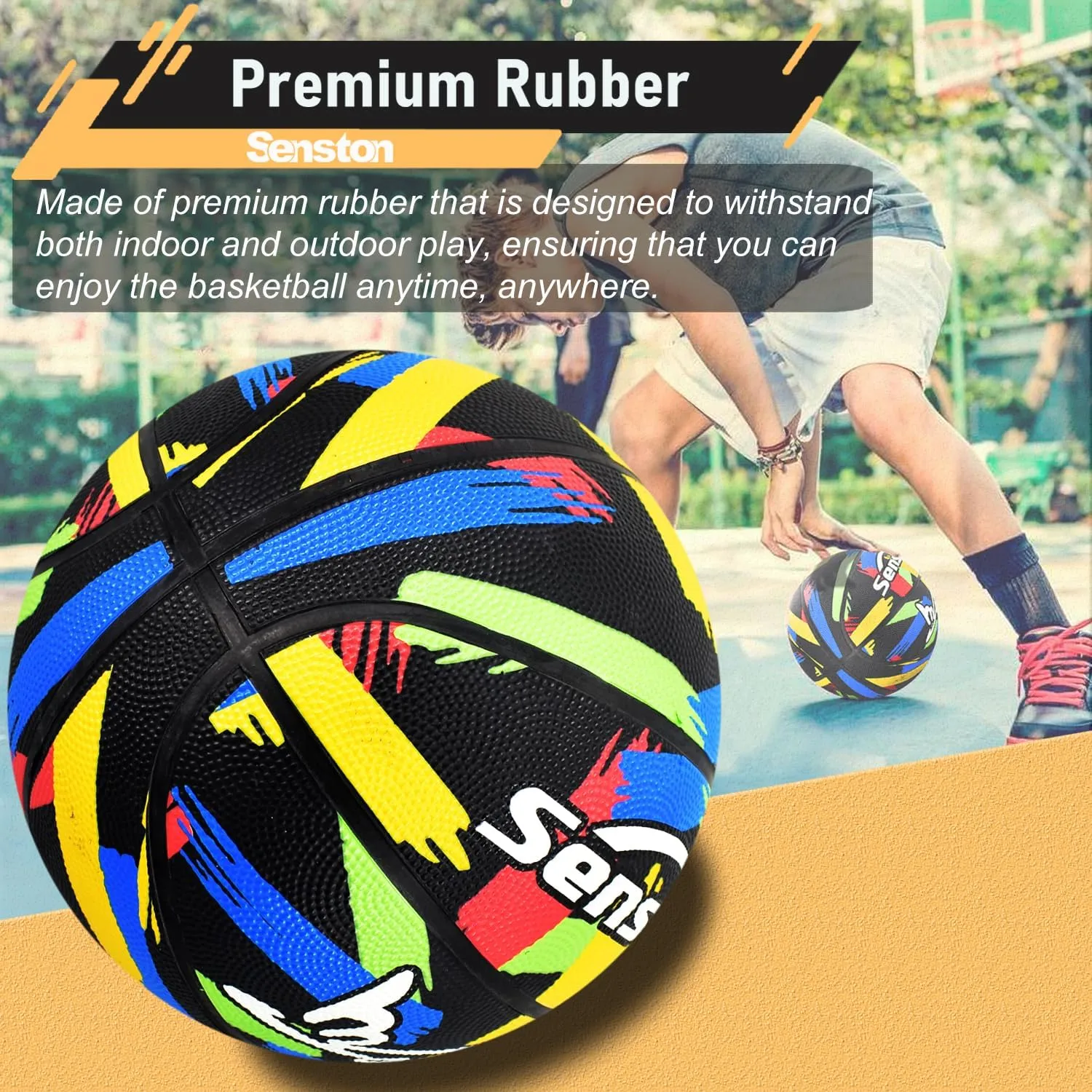 Senston 28.5"/29.5" Basketball Outdoor/Indoor Basketball Ball Size 6/7 Basket Balls with Pump for Mens/Women/Kids