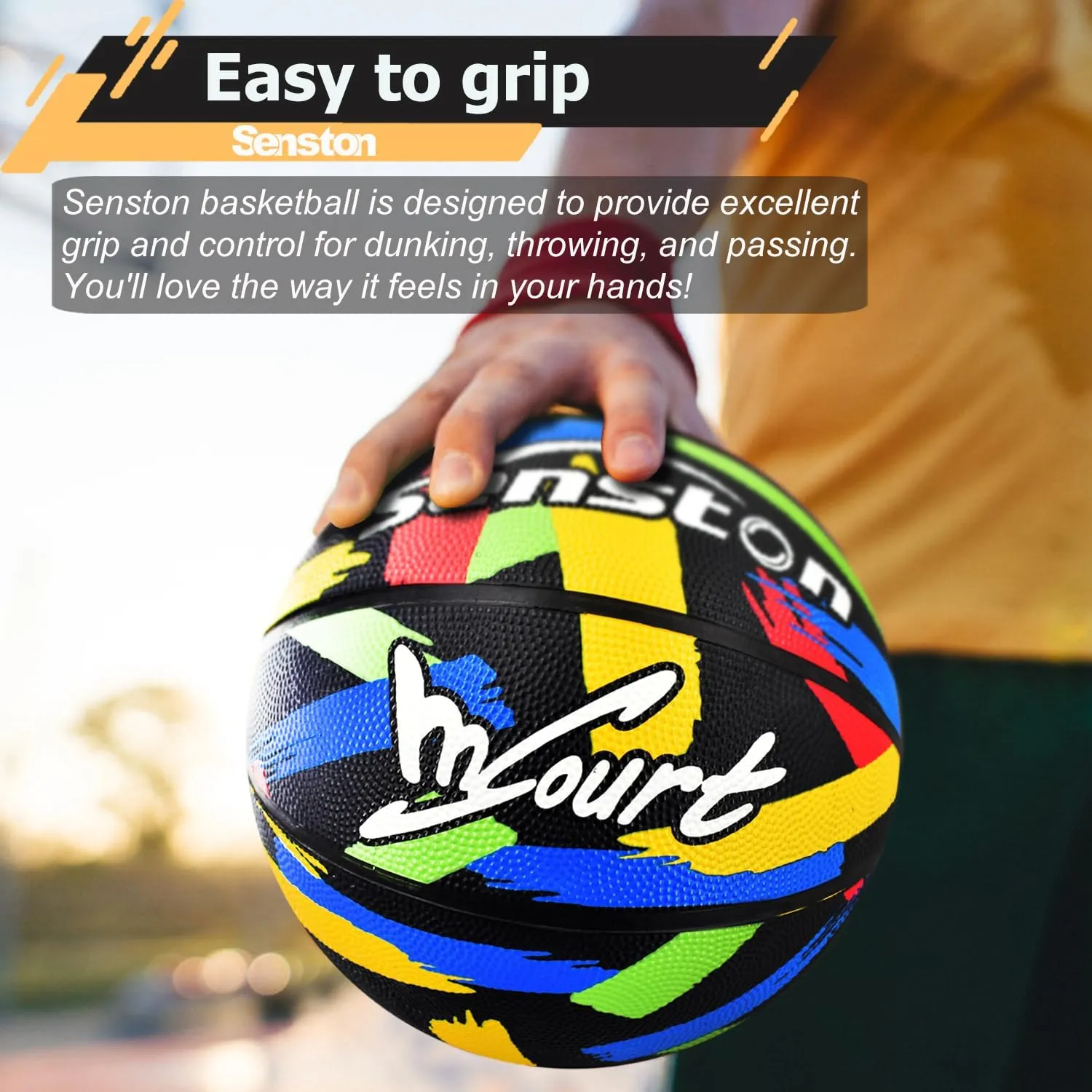 Senston 28.5"/29.5" Basketball Outdoor/Indoor Basketball Ball Size 6/7 Basket Balls with Pump for Mens/Women/Kids